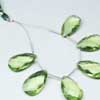 Green Amethyst Faceted Pear Drop Briolette Beads pair. You get 2 Beads Same Size Pair. Size 25x14.5mm appox. Hydro quartz is synthetic man made quartz. It is created in different different colors and shapes. 